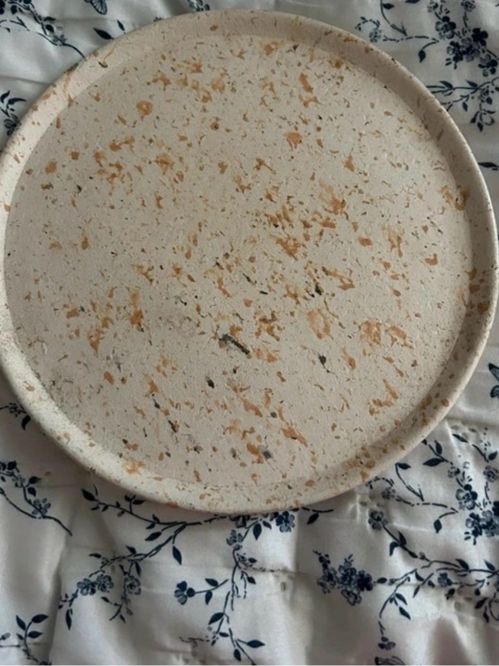 Speckled Cream Decorative Round tray for plant or whatever